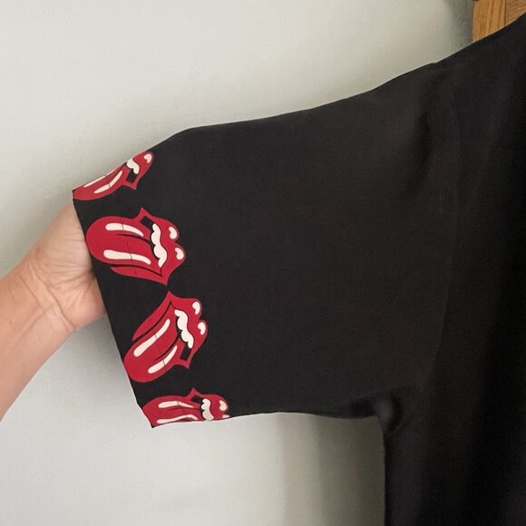 Vtg 90s Dragonfly Men’s LG Rolling Stones Button-down Shirt Band Rocker Jagger - Picture 4 of 12